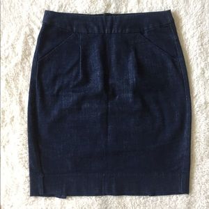 J. Crew Indigo Denim Fitted Skirt, Size 2-4